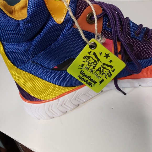 Tigerbear Republik Multicoloured Retro High Top Trainers Size 10 - Picture 6 of 7